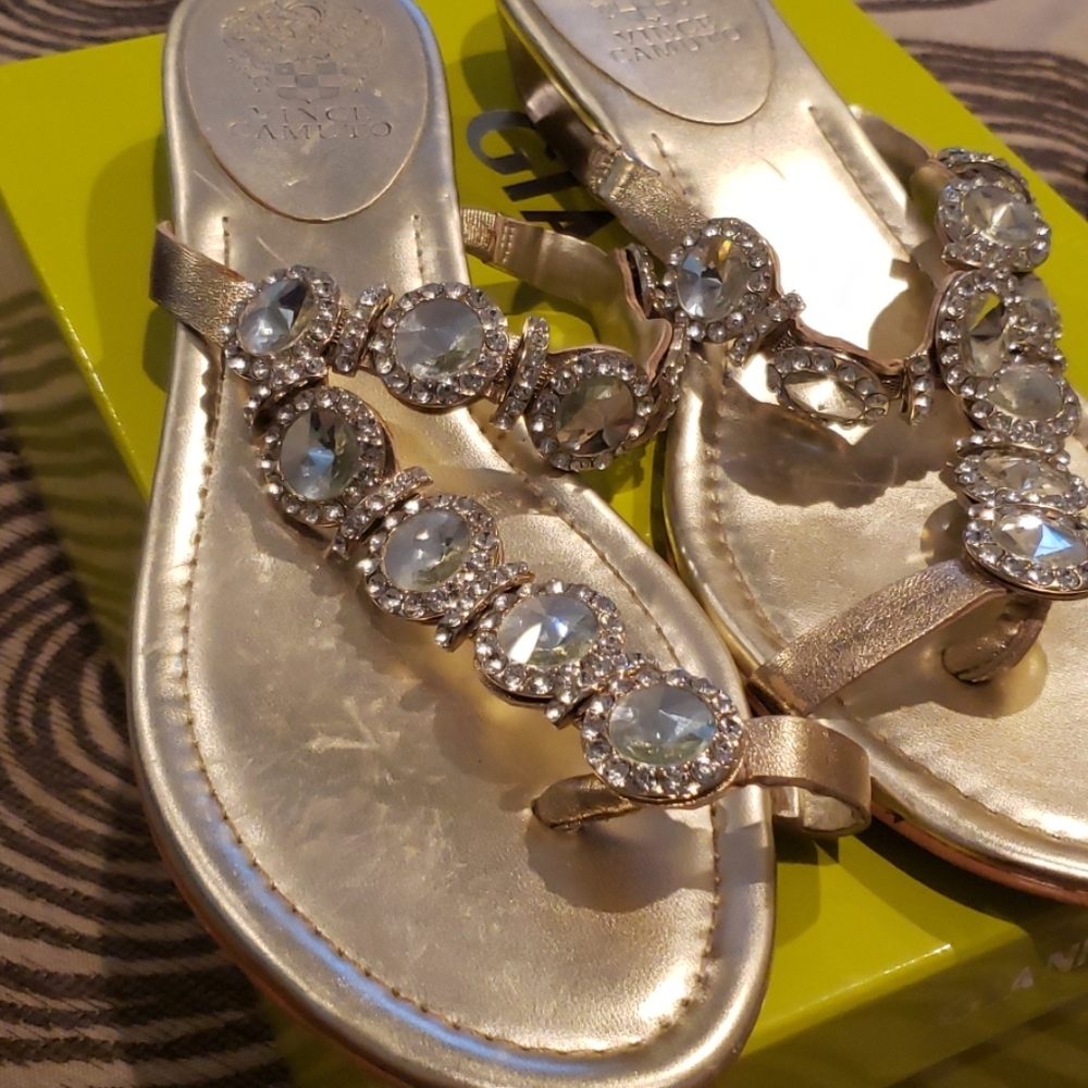 Gently used Vince Camuto Jeweled Sandals.